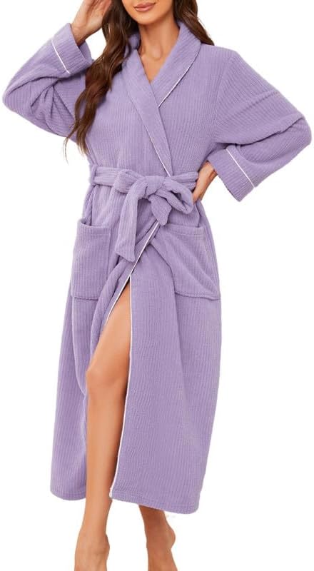 HEARTNICE Women Cozy Robes, Soft Long Sleepwear Comfortable Bathrobe for Women Loose Loungewear Warm