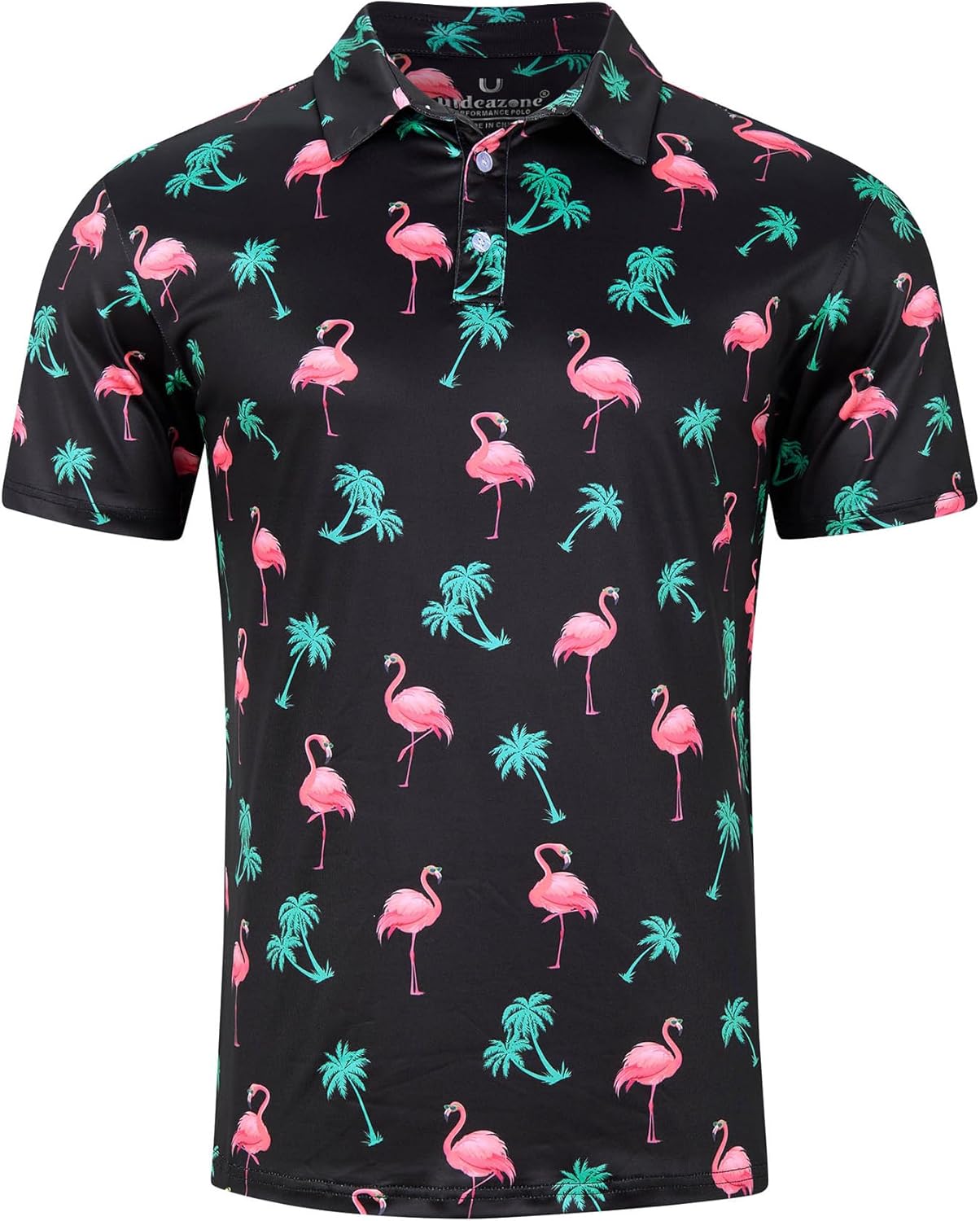 uideazone Mens Polo Shirts Short Sleeve Dry Fit 3D Print Moisture Wicking Funny Golf Shirt