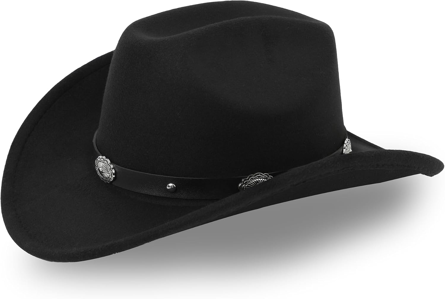Glitter Silver Black Cowboy Hats for Women - Western Sparkly Rhinestone Cowgirl Hat for Ladies Size M-L