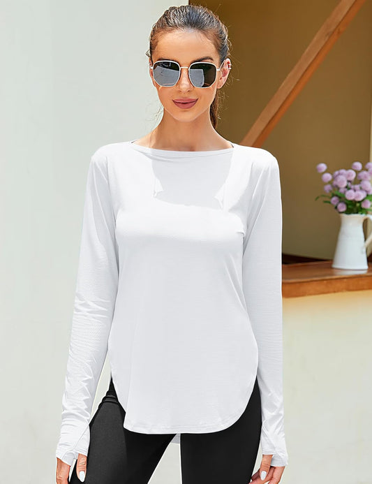 ZHENWEI Women's Long Sleeve Sun Shirt UV Protection Workout Tops Lightweight UPF 50+ Golf Gym Hiking Shirts Outdoor Clothing