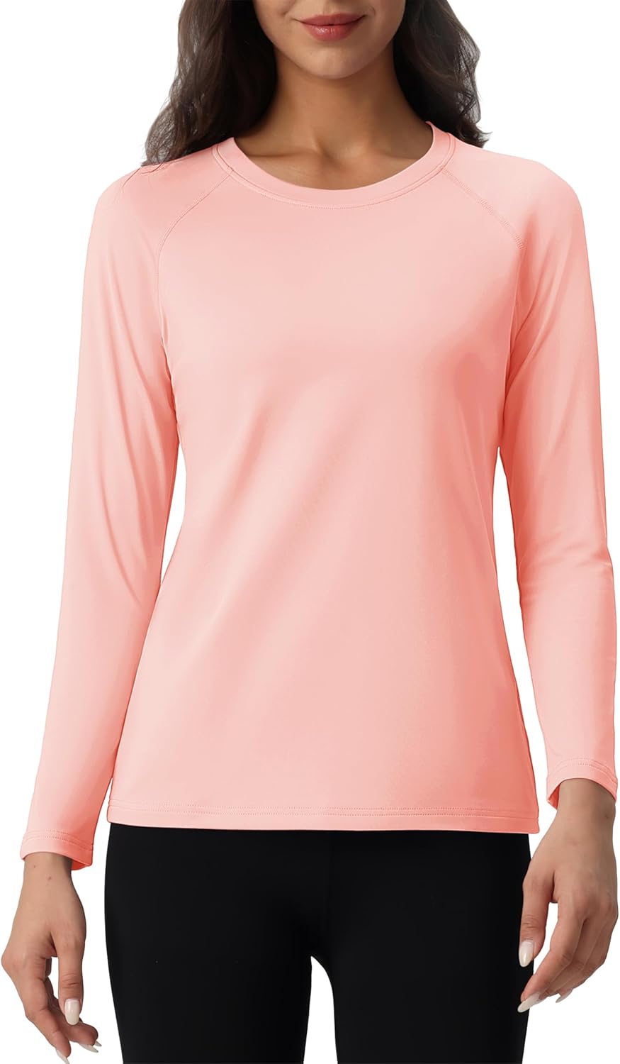 MAGCOMSEN Women's Thermal Shirts Fleece Lined Undershirt Long Sleeve Tops Warm Workout Winter Base Layer
