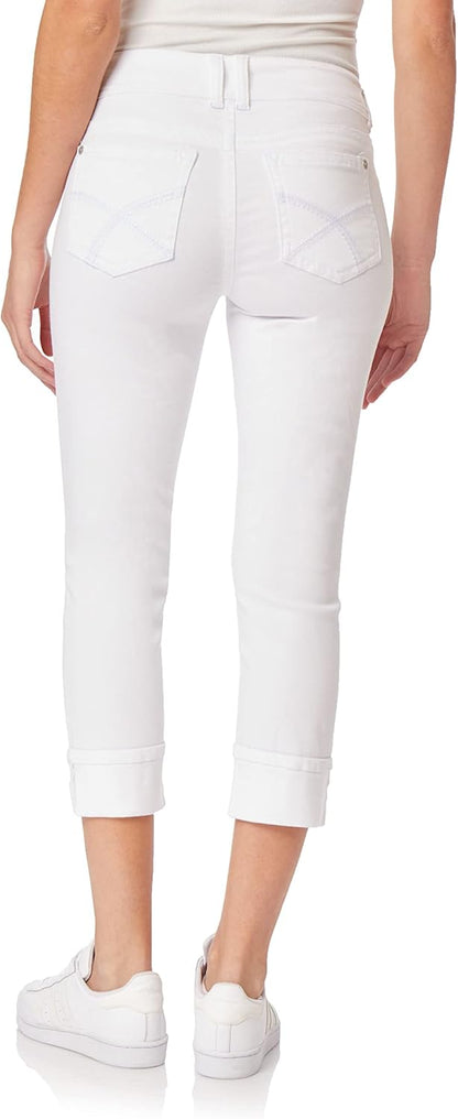 WallFlower Women's Size Luscious Curvy 23.5'' Crop Mid-Rise Insta Stretch Juniors (Standard and Plus)