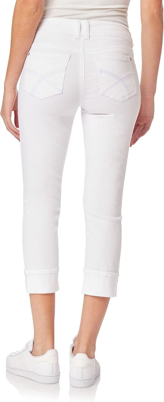 WallFlower Women's Size Luscious Curvy 23.5'' Crop Mid-Rise Insta Stretch Juniors (Standard and Plus)