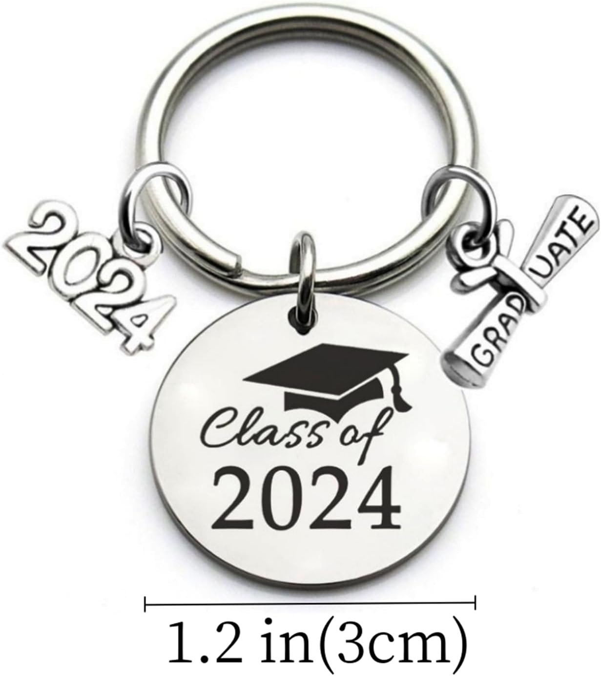 Graduation Keychain Unique Class of 2025 Key Chains Funny Grad Student Gifts from Teacher Stainless Steel Keyring