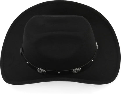 Glitter Silver Black Cowboy Hats for Women - Western Sparkly Rhinestone Cowgirl Hat for Ladies Size M-L