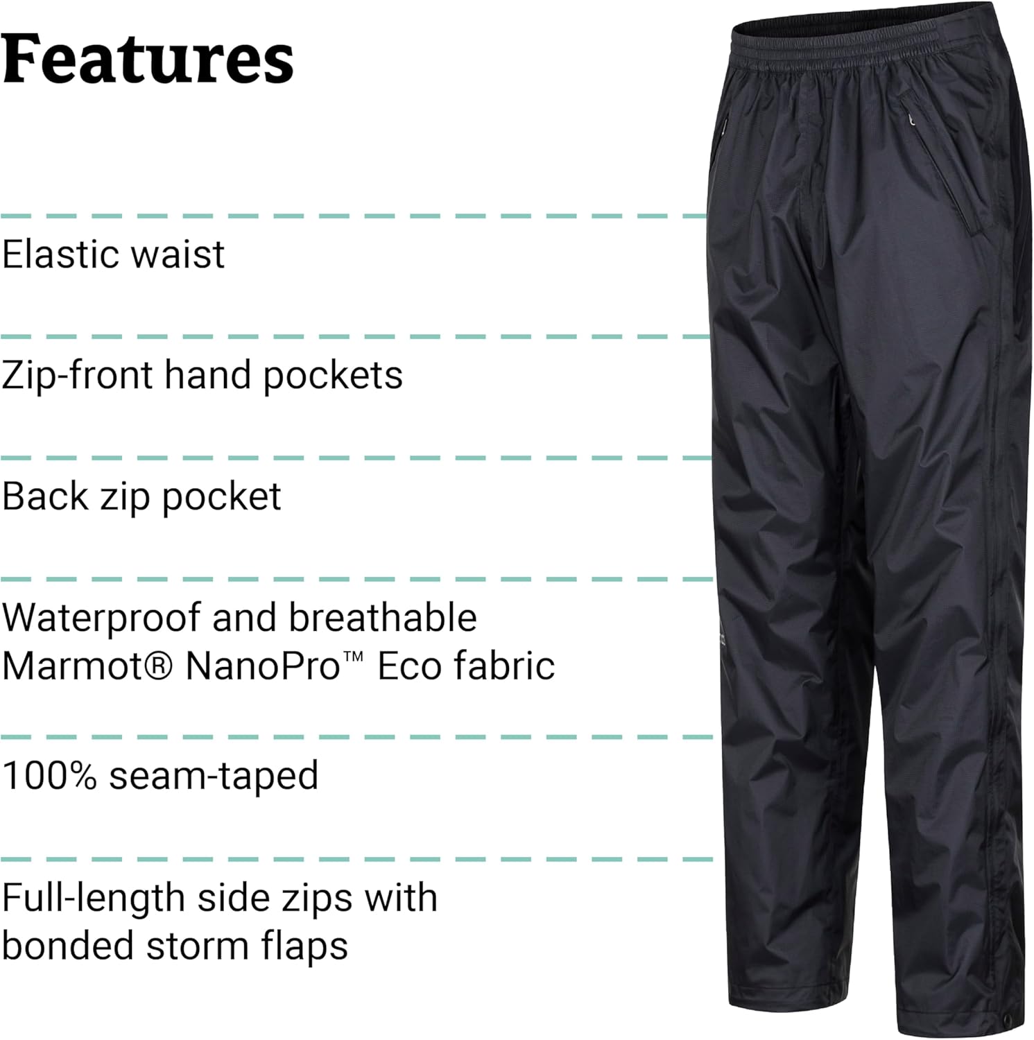 MARMOT Men's Precip Eco Full Zip Pants