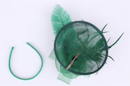 SAFERIN Women's Fascinators Feathers Tea Party Hat Veil Headband with Hair Clip for Cocktail Church