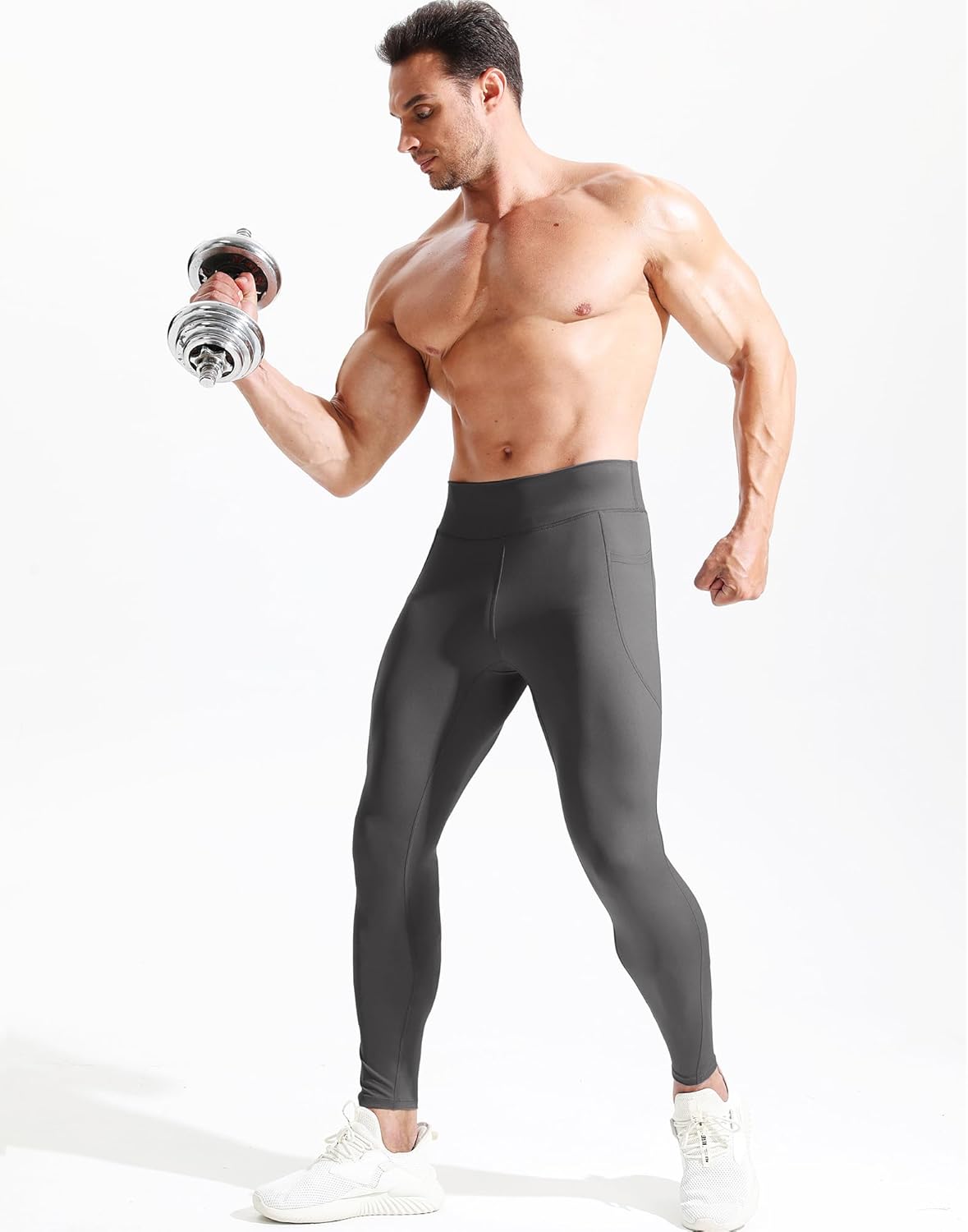 NELEUS Men's Compression Baselayer Running Tights Gym Leggings with Pockets