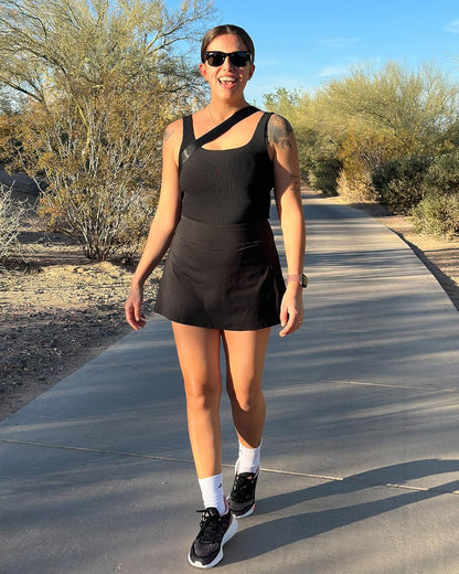 Stelle Women Tennis Skirt Golf Skorts Athletic High Waisted with Pockets Inner Shorts Sport Workout Pleated Pickleball