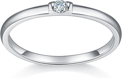 MINDDHA 14K Gold/White Gold Plated Infinity Eternity Band - Cubic Zirconia Ring for Wedding/Silver Rings, Gold Rings for Women - 2mm Band Size 4-12