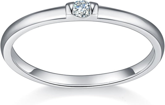 MINDDHA 14K Gold/White Gold Plated Infinity Eternity Band - Cubic Zirconia Ring for Wedding/Silver Rings, Gold Rings for Women - 2mm Band Size 4-12