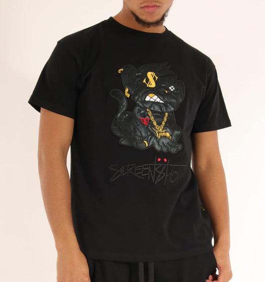 SCREENSHOT-TEE3202SS Mens Hip-Hop NYC Streetwear Urban Varsity Racing Premium Tee