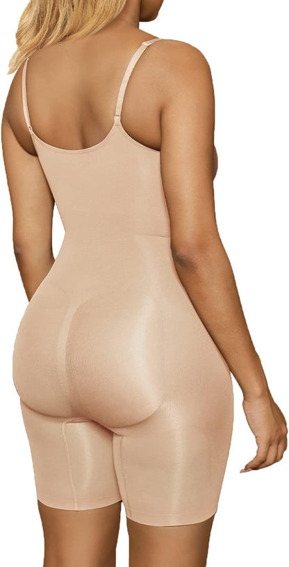 SHAPERX Women's Shapewear Bodysuit Tummy Control Body Shaper Seamless Sculpting Snatched Waist Body Suit
