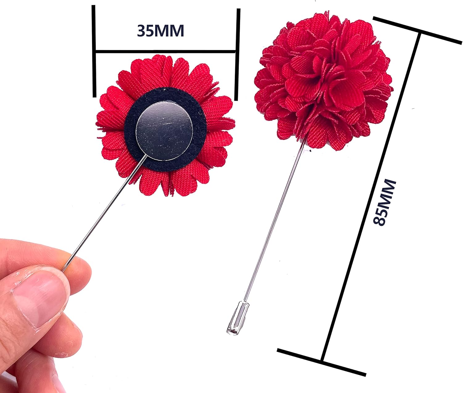 12PCS Flower Men's Lapel Pins Handmade Flower Lapel Pin Boutonniere Pin for Suit Wedding Groom