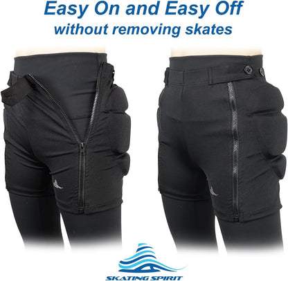 Zip-on Zip-Off Padded Shorts Protective Crash Pants Tailbone Hip Butt Pad for Skating Skateboarding Skiing