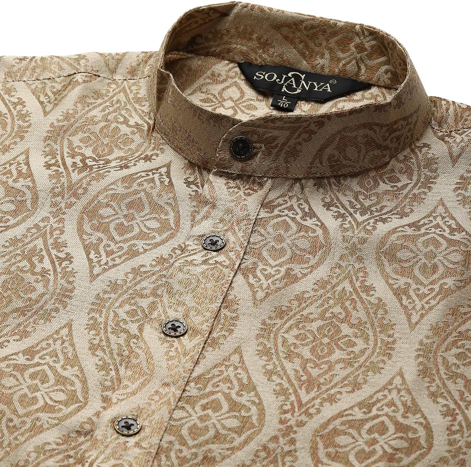 Sojanya (Since 1958 Men'S Jacquard Silk Kurta