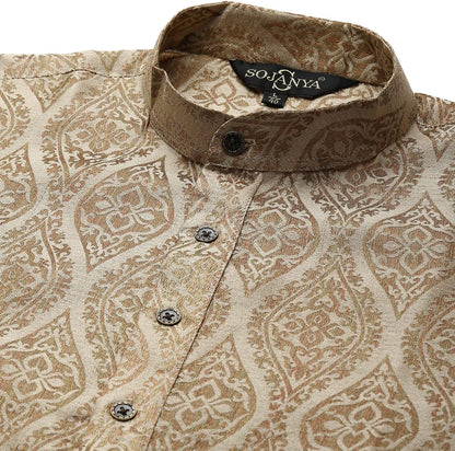 Sojanya (Since 1958 Men'S Jacquard Silk Kurta