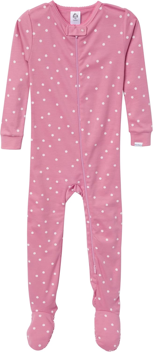 Gerber Baby-Girls 4-Pack Footed Pajamas