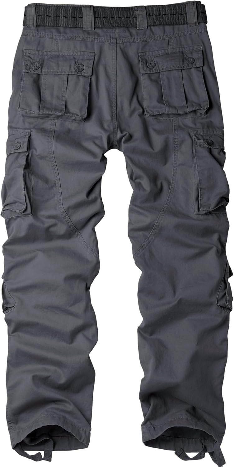 AKARMY Men's Casual Cargo Pants Military Army Camo Pants Combat Work Pants with 8 Pockets