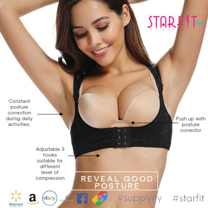 Starfit Women Push Up Cleavage Back Support Posture Corrector Fashion Magic Bra