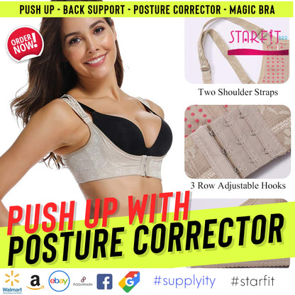 Starfit Women Push Up Cleavage Back Support Posture Corrector Fashion Magic Bra