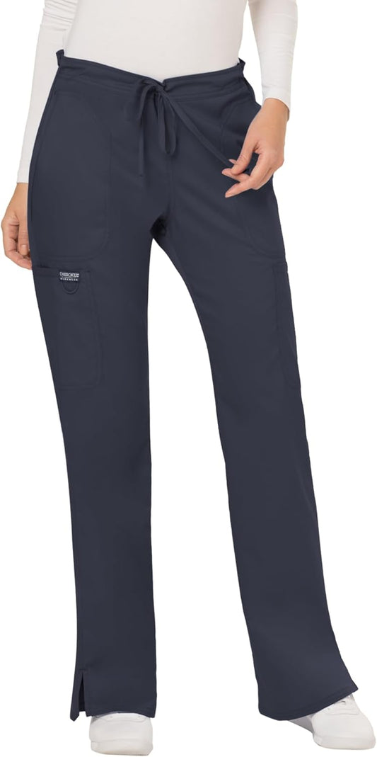 Cherokee Scrubs for Women Mid Rise Moderate Flare Drawstring Pant with 5 Pockets, Ultra Soft & Breathable Fabric - WW120