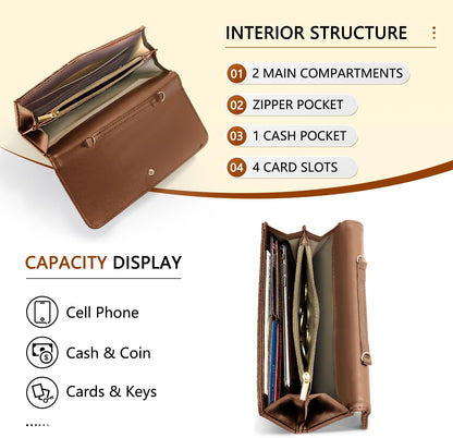 U+U Crossbody Bags for Women, Small Bag with Removable Chain, Card Slots & Phone Pocket - Lightweight Purse Wallet (8 Colors)