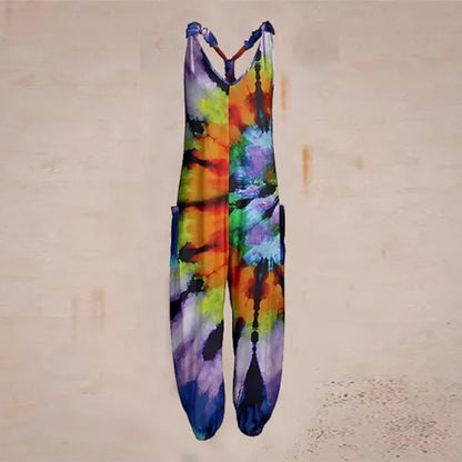 2024 Plus Overalls for Women Plus Size Fit Casual Floral Printed Plus Jumpsuits High Waist Wide Adjustable Bib Overall