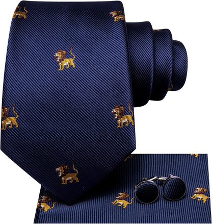 Hi-Tie Men's Tie Sets Silk Paisley Striped Necktie Pocket Square Cuff-links Sets Wedding Business Holiday