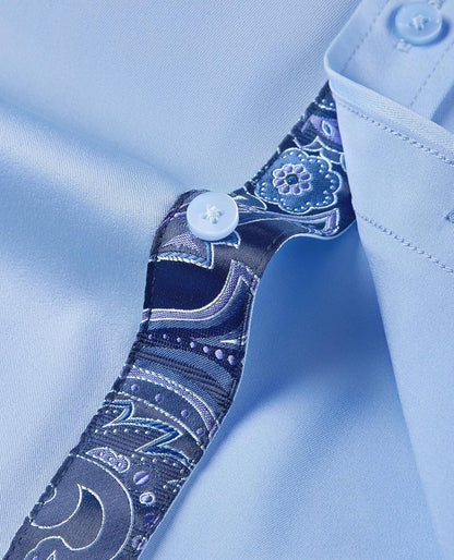 Mens Dress Shirts Long Sleeve Dress Shirts for Men Inner Contrast Button Down Casual Shirts for Men Big and Tall