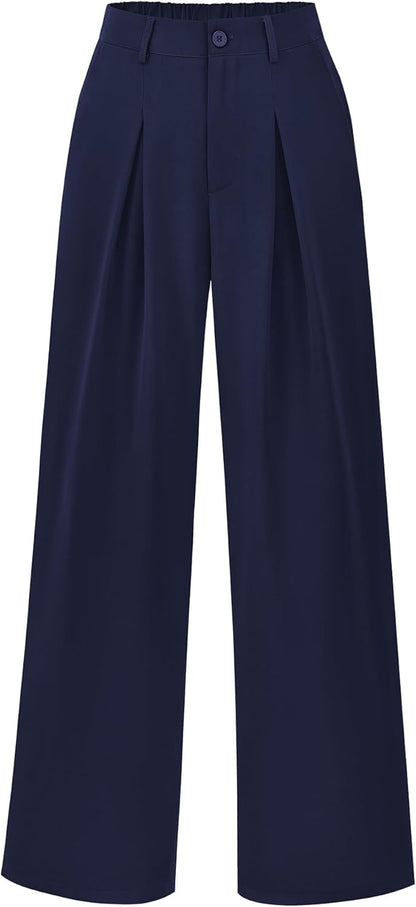 BTFBM Women High Waist Palazzo Pants Fall 2025 Casual Wide Leg Trousers Loose Work Office Business Suit Pant Pockets