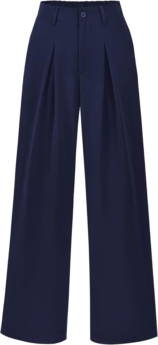 BTFBM Women High Waist Palazzo Pants Fall 2025 Casual Wide Leg Trousers Loose Work Office Business Suit Pant Pockets