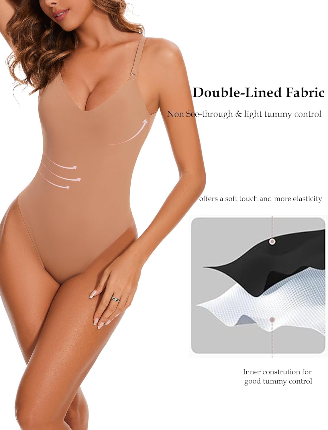 Backless Shapewear Slimming Bodysuit for Women Tummy Control Built in Bra Shaper Snatched Waist Body Suit