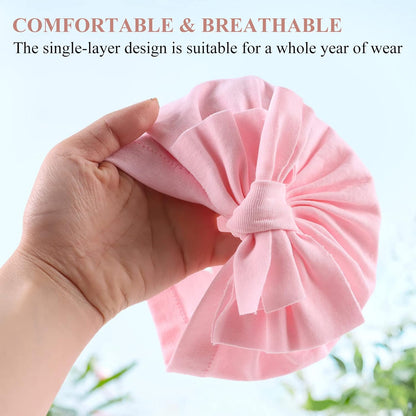 Baby Girl Turban Newborn Beanies Hat 5 Pieces Cotton Infant Girls Headwraps Toddler Kids Hats 0-3 Years