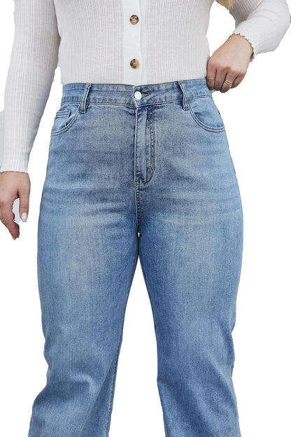LEIJIJEANS Plus Size Baggy Jeans for Women Wide Leg Women Jeans Full Length Mom High Waist Tall Loose Wide Leg Pants