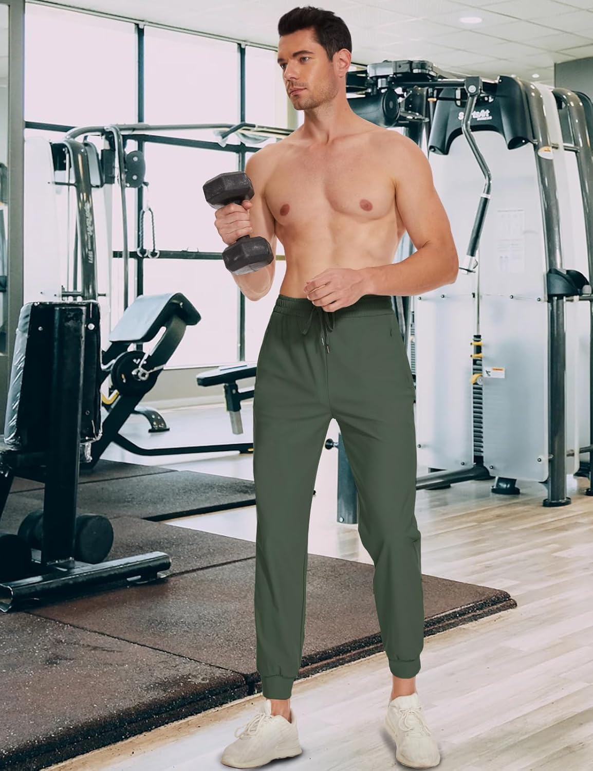 SEVEGO Men's 31"/33"/35"/37" Tall Inseam Joggers Lightweight Sweatpants 3 Zipper Pocket Tapered Athletic Workout Gym Pant