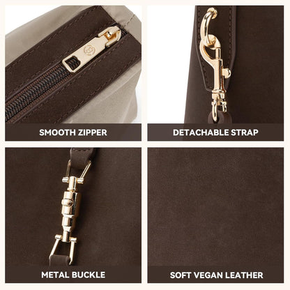 BOSTANTEN Small Bucket Bag for Women Crossbody Bags Trendy Vegan Leather Shoulder Purses Designer Ladies Handbags