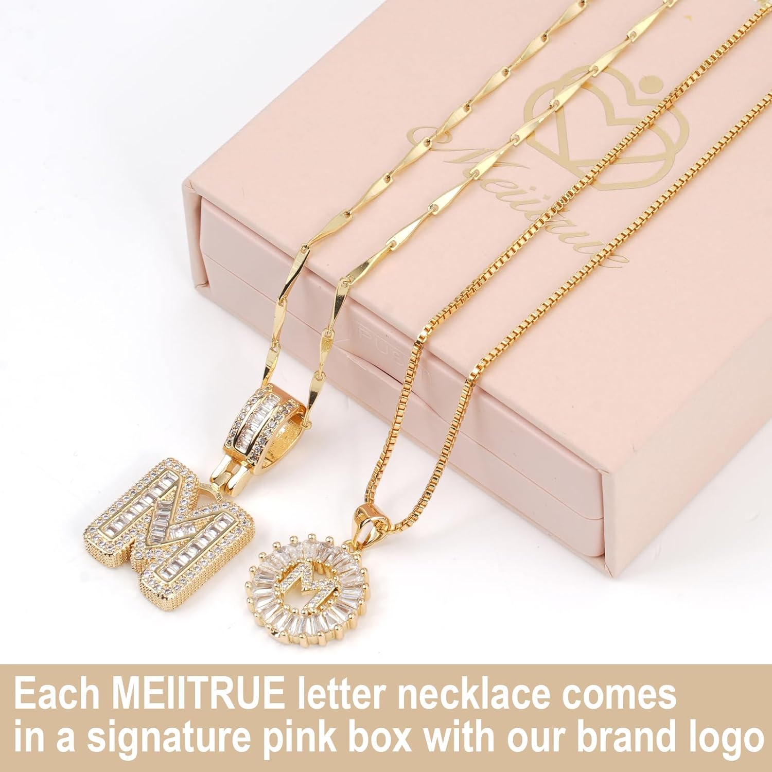 Letter Necklace 14k Gold Plated Bling Dainty Necklaces Trendy Chunky Custom Name Necklace Personalized Round Circle Pendant Zirconia Letters Name Crystal Jewelry Gifts for Women