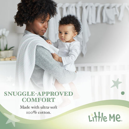 Little Me Clothes for Baby Girls 100% Cotton Scratch-Free Tag Footed One-Piece Romper and Hat Sleeper Set Preemie to 9 Months