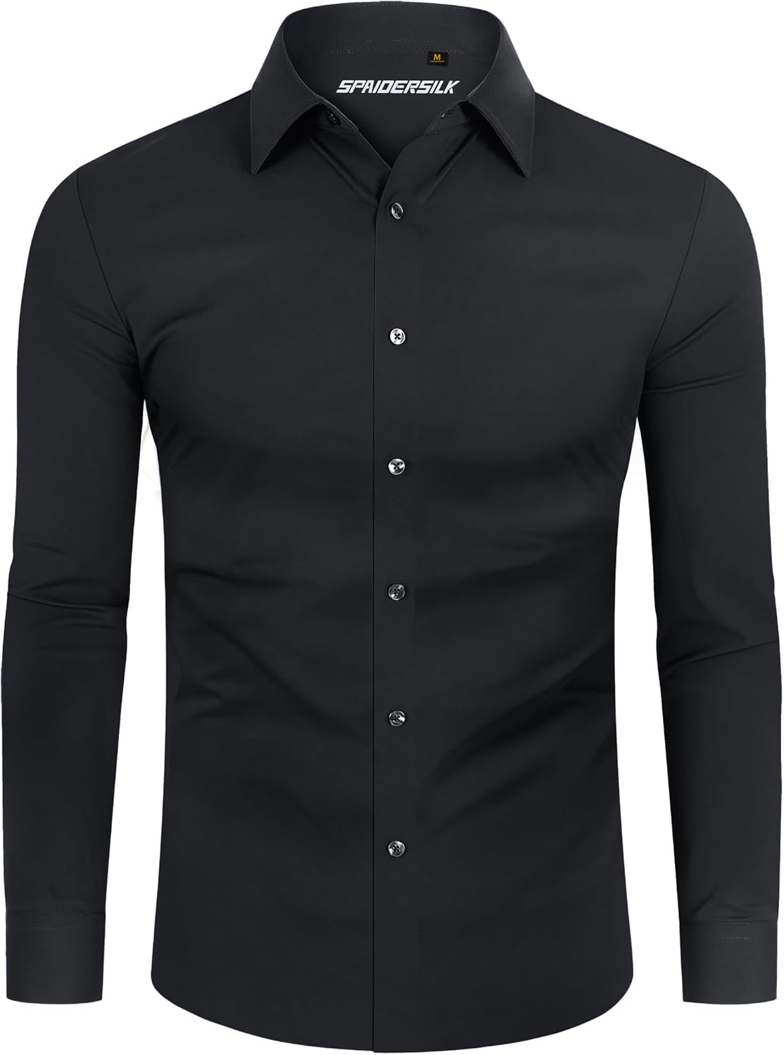 Stretch Mens Dress Shirts Long Sleeve Slim Fit Dress Shirts for Men Muscle Fit Wrinkle Free Button Down Shirt