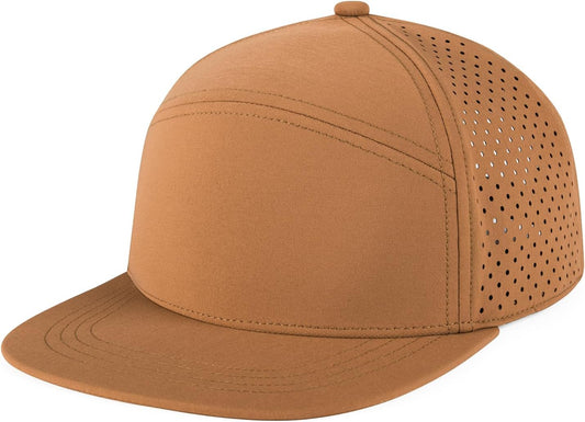 Men Flat Brim Adjustable Performance Hat Snapback Laser Perforated Baseball Cap