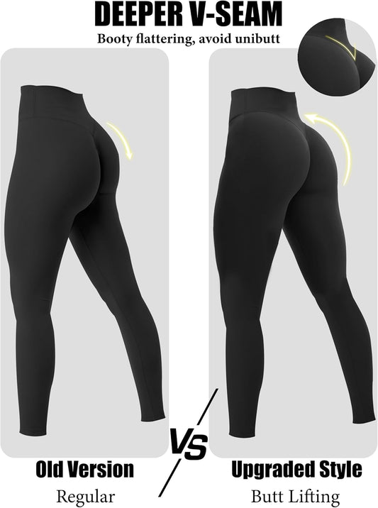 Olmlmt No Front Seam Workout Leggings for Women Tummy Control Butt Lifting Leggings Buttery Soft Gym Yoga Pants
