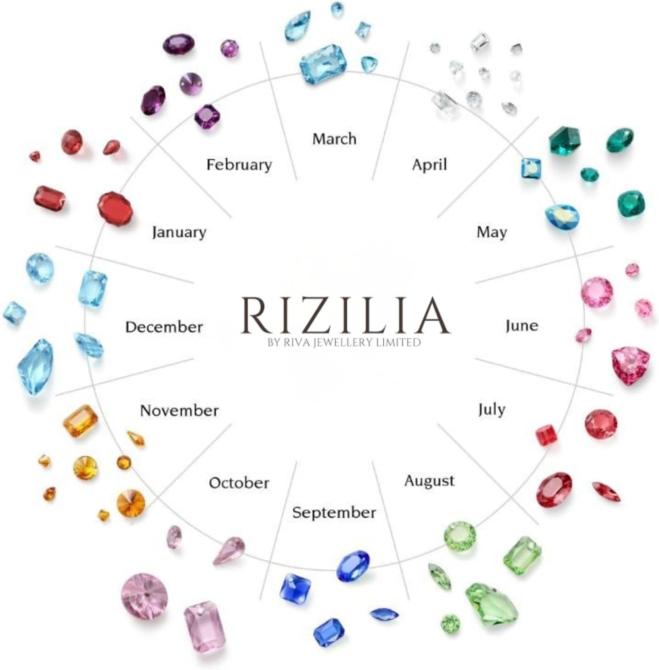 RIZILIA BLOSSOM Tennis Bracelet & Round Cut CZ [6 Colors available] in White Gold Plated, 7"