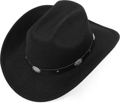 Glitter Silver Black Cowboy Hats for Women - Western Sparkly Rhinestone Cowgirl Hat for Ladies Size M-L