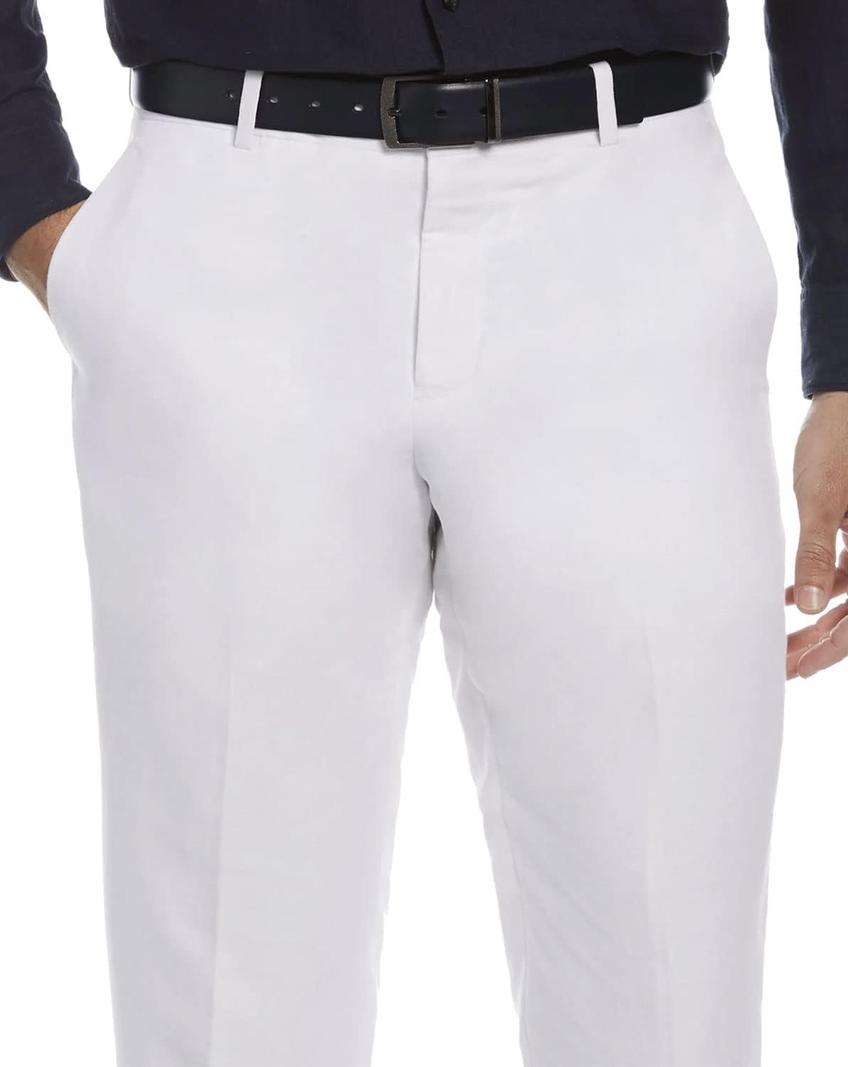 Perry Ellis Men's Portfolio Essential Linen Blend Dress Pants, Durable Solid Twill, Modern Fit, Breathable & Lightweight
