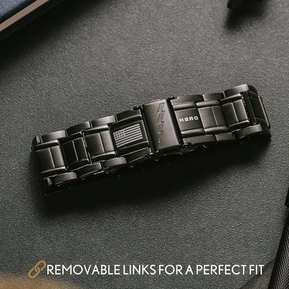 Hero Company Titanium Magnetic Bracelet - Abrams Thunderbolt Tank Magnetic Therapy Bracelet with Link Removal Tool