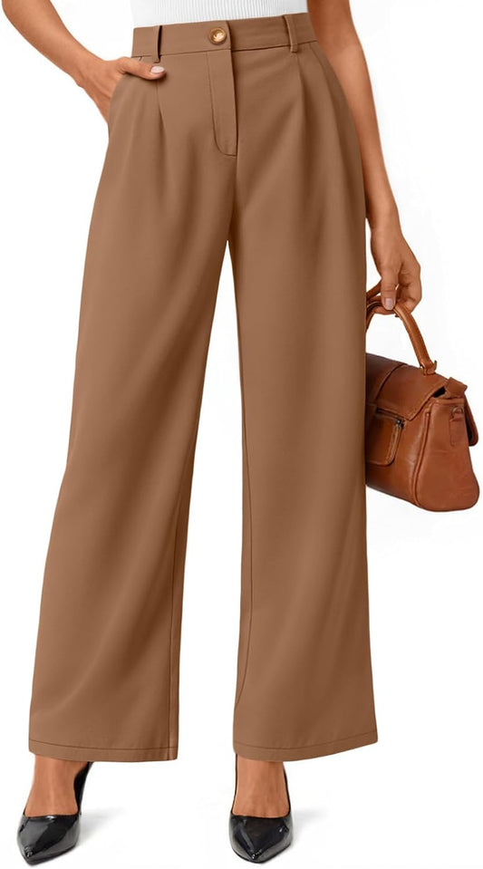 AUTOMET Womens Wide Leg Dress Pants Business Casual Work Outfits