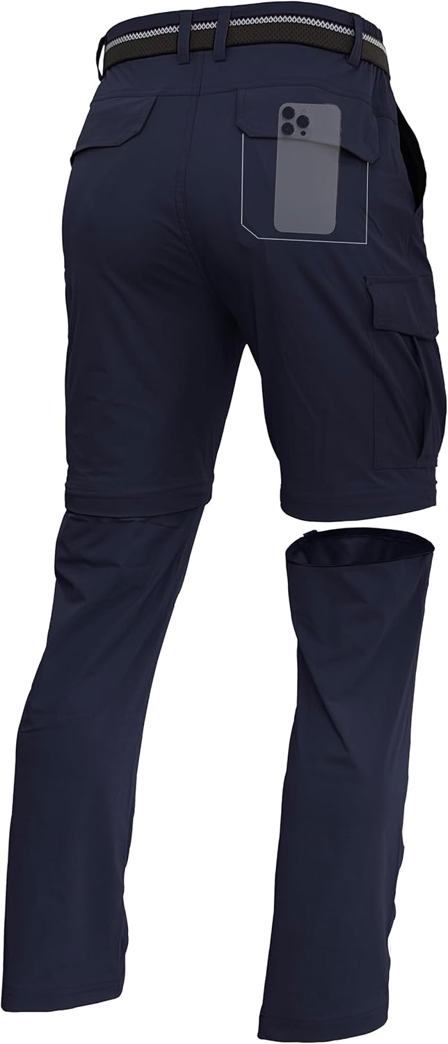 Mens Hiking Convertible Pants Zip Off Quick Dry Lightweight Fishing Safari Travel Camping Outdoor Cargo Pants