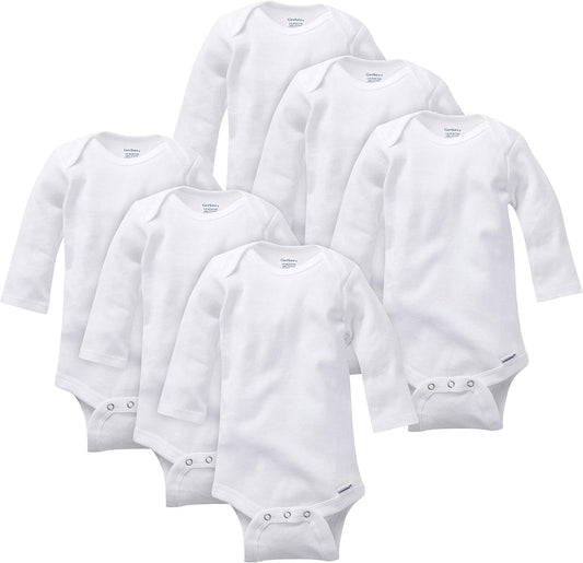 Gerber unisex-baby Multi-pack Long-sleeve Onesies Bodysuit Mitten Cuff Sizes