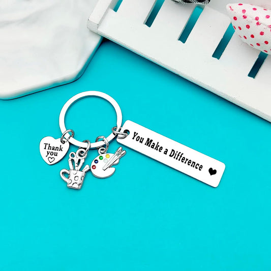 Xiahuyu Artist Gifts Keychain Painter Gifts You Make A Difference Keychain Art Teacher Appreciation Gifts Art School Graduation Gift Art Student Gift Christmas Birthday Gift Thank You Gift for Artist